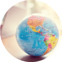 A globe on a table. Bristol maintains relationships with a network of providers around the world, providing us with the ability to choose the best match for each individual move